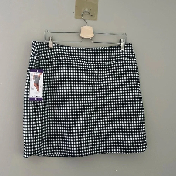 S.C.&CO Black and White Gingham Skirt - Size 14 - Picture 1 of 4